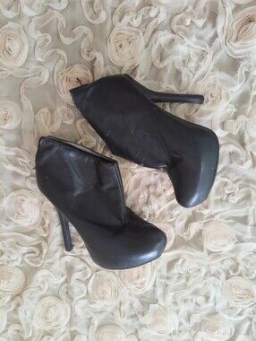 Women’s Black High Heel Platform Ankle Booties